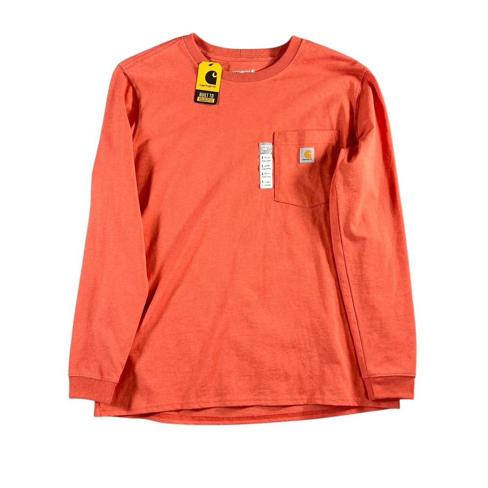 Carhartt NWT Orange Loose Fit Heavyweight Long-Sleeve Pocket Women at‎ Work Sz L